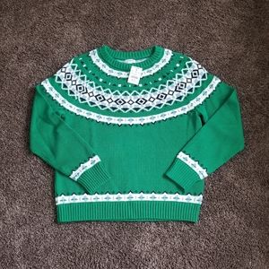 NEW J Crew Green Fair Isle Sweater M